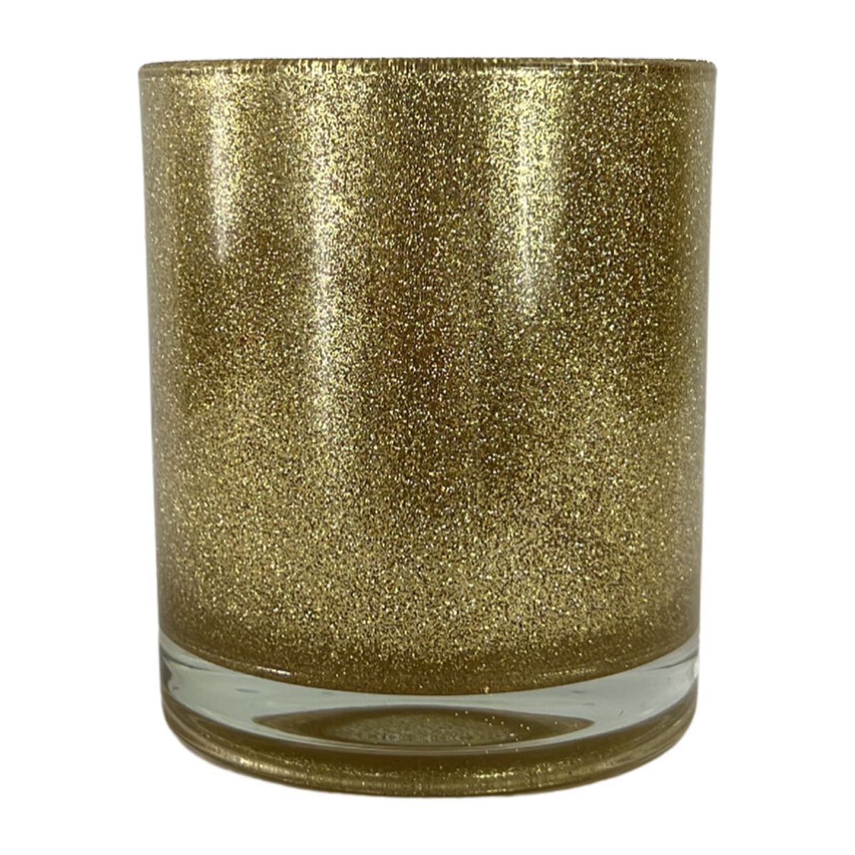 14 oz. Havana Glitter Gold Candle Glass NEW